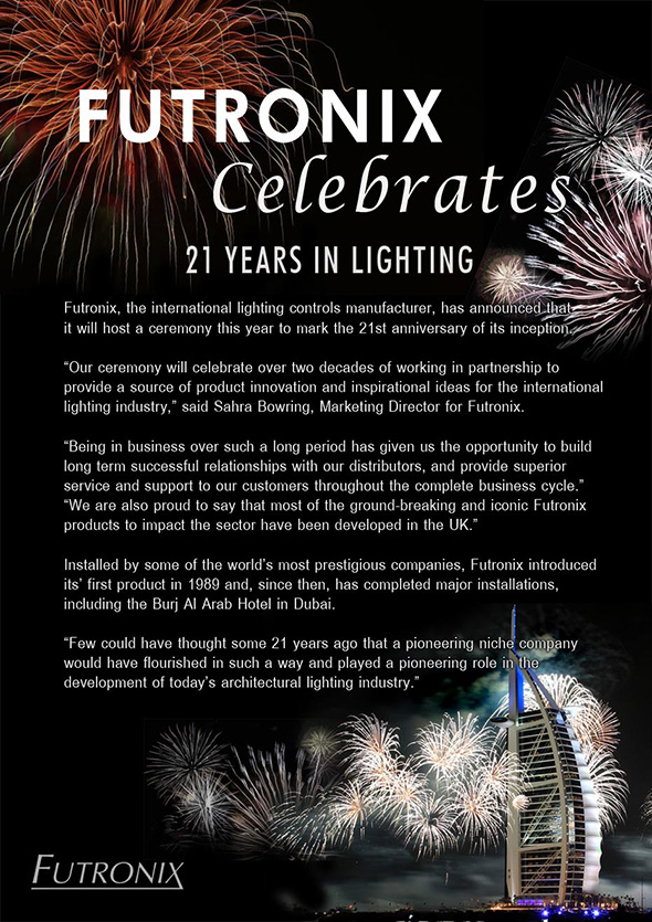 Futronix Celebrates 21 Years in Lighting