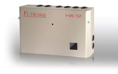 The Hx dimmer and lighting controller has 12 channels of mixed dimming, switching and 1-10v control