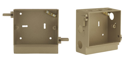 Metal wall box for the P400 complete with wiring pocket