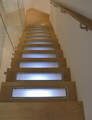 Futronix P800 scene dimmer shown operating the lighting in a stairway