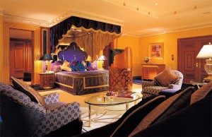 Dimmer is shown controlling the lighting in a bedroom suite at the Burj Al Arab.