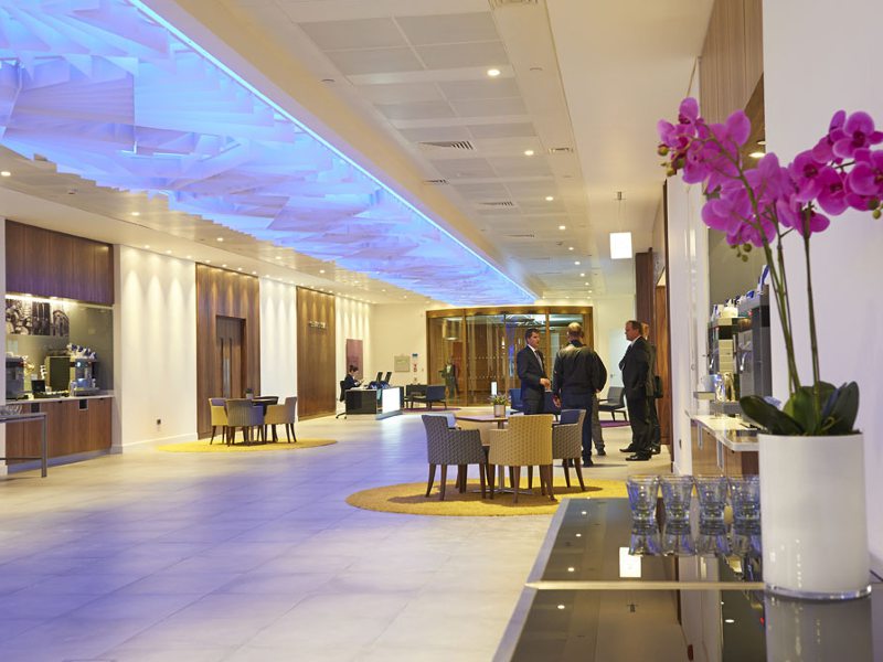 Example of DMX colour lighting being used in a convention center project