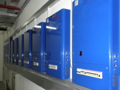 Rows of Futronix PFX dimmers used to control the lighting in a hotel