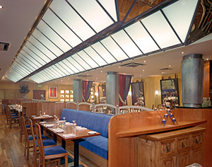Bruebecks restaurant atrium white LED