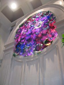 Coloured LED glass lighting art display at the Goethe Hotel