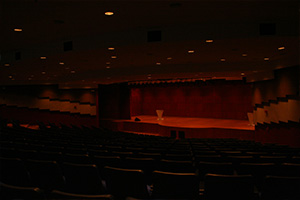 Futronix PFX dimmers control the lighting in the auditorium, a dimmed lighting scene is shown.