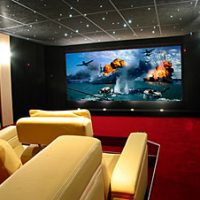 Luxury interior designed home cinema with P400 dimmer