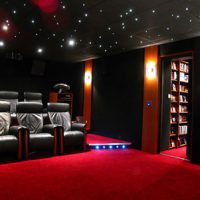 Luxury home cinema with movie library and P400 dimmer