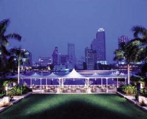 Exterior lighting at the Peninsula Bangkok