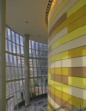 Atrium lobby lighting at Shanghai Tobacco corporate headquarters